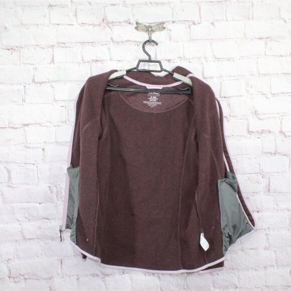 L.L. Bean Womens Full-Zip Burgundy Fleece Jacket Size XL Lightweight Warm Layer - Picture 7 of 10